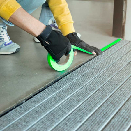 Cinta adhesiva textil verde neón 19mm. x 25m.
