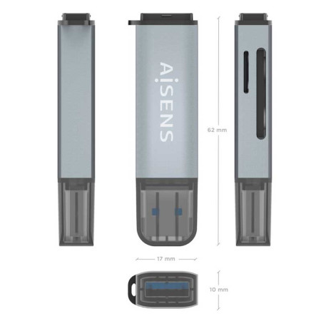 Lector de tarjetas MicroSD/SD/MMC a USB-A