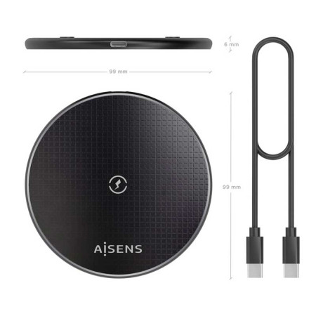 Cargador Inalámbrico AISENS ASCH-15W1WC058-BK