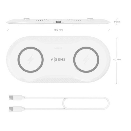 Cargador Inalámbrico AISENS ASCH-15W2WC059-W