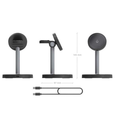 Cargador Inalámbrico AISENS ASCH-15W3WC066-BK