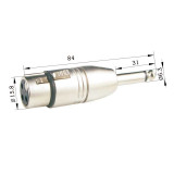 Adaptador XLR hembra 3 PIN a Jack macho 6,3mm.