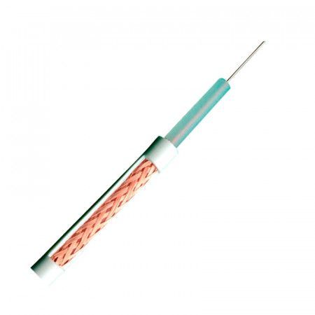 Cable RG59/TV FINO 3,5mm Diámetro. Color blanco.