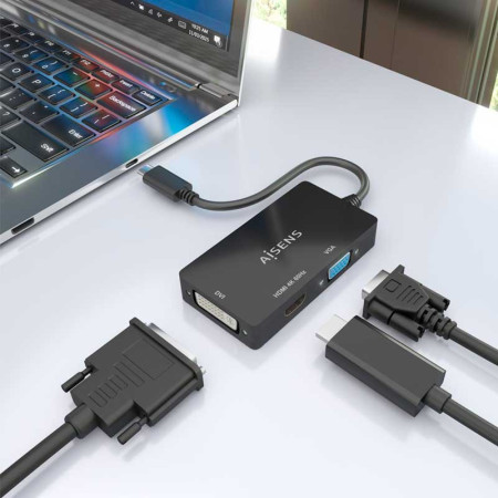 Conversor USB-C a DVI/HDMI/VGA AISENS A109-0954