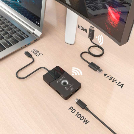 USB-C a HDMI Inalámbrico AISENS ASWL-H2KDC30M05-BK