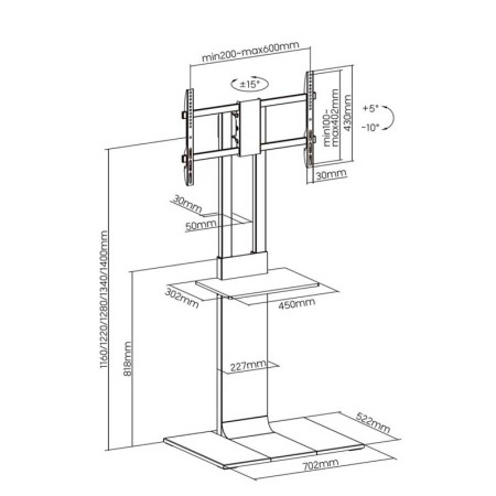 Soporte suelo TV 37"- 86" AISENS FT86TSE-399