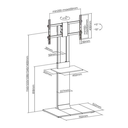 Soporte suelo TV 37"- 86" AISENS FT86TSE-401