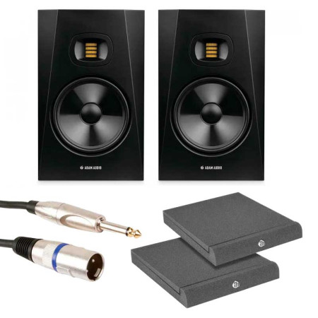 2 x Monitor ADAM T7V + Soportes ADAM HALL PAD ECO 2 + Cables Jack-RCA 3 Metros