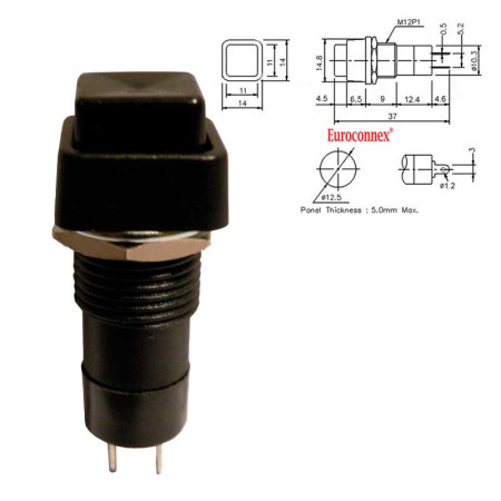 Pulsador OFF-ON color negro