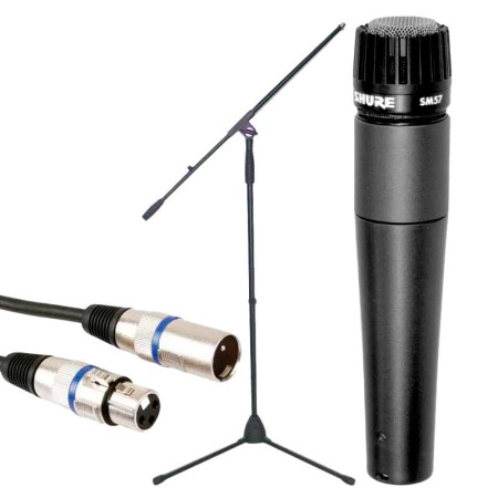 SHURE SM57 LCE + Soporte Pie Micrófono + Cable XLR 3m
