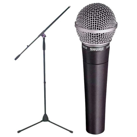 SHURE SM58 LCE + Soporte Pie Micrófono