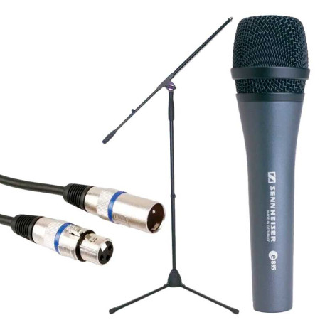 SENNHEISER E 835 + Soporte Pie Micrófono + Cable XLR 3m