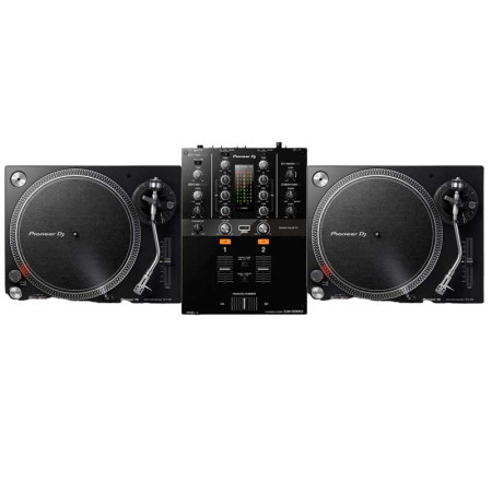 2 Pioneer DJ PLX-500-K + Mesa Pioneer DJ DJM-250MK2
