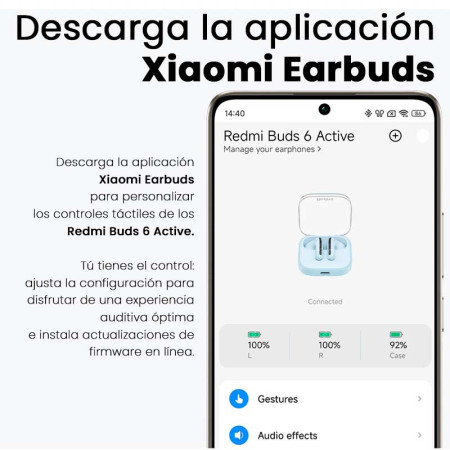 XIAOMI Redmi Buds 6 Active de color blanco