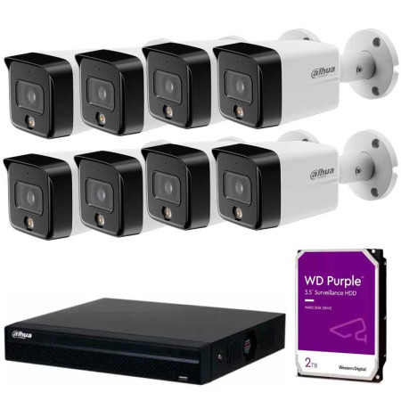 Pack Ahorro 8xDAHUA IPC-HFW1639TC-A-IL + DAHHUA NVR1108HS-8P-S3/H + Disco Duro 2TB