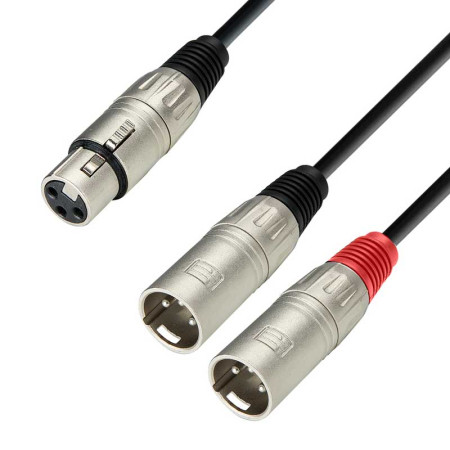 Cable XLR hembra a 2 XLR machos 1 metro