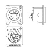 Conector XLR Macho Base 3 Pines Neutrik NC3MD-LX