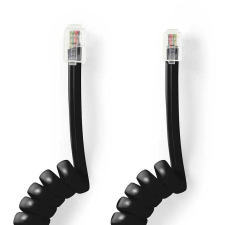 CONEXION TELEFONO RIZADO NEGRO 4P4C 2 MTR.