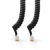 CONEXION TELEFONO RIZADO NEGRO 4P4C 2 MTR.