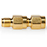ADAPTADOR SMA-RP MACHO A SMA HEMBRA, DORADO