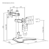 Soporte 2 TV mesa 17" A 32" AISENS DT32TR-409