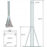 Soporte de suelo para Antenas. Diámetro: 70 mm.