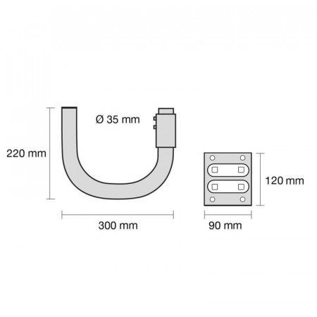 SOPORTE PARED " U " ANTENA PARABOLICA 40/65CM.