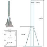 Soporte de suelo para Antena. Diámetro: 80 mm.