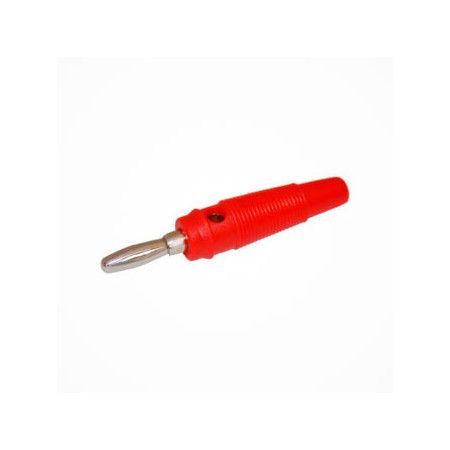 CONECTOR BANANA 4 mm MACHO AÉREO ROJO