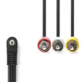 Conexión JACK 3.5mm. 4C. A 3 RCA M., 1 Metro
