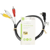 Conexión JACK 3.5mm. 4C. A 3 RCA M., 1 Metro