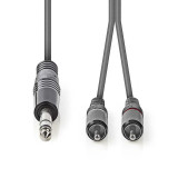 Cable Jack 6.3 Macho a 2 RCA Macho de 3 M