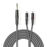 Cable Jack 6.3 Macho a 2 RCA Macho de 3 M