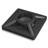 Base adhesiva y tornillo para bridas, 19x19mm.