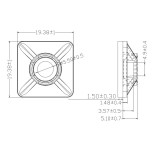 Base adhesiva y tornillo para bridas, 19x19mm.