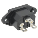 Base alimentación tripolar macho IEC320 C14