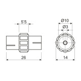 ADAPTADOR TV HEMBRA-HEMBRA 9,5mm. recto
