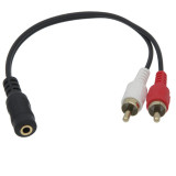 CABLE JACK 3.5 HEMBRA A 2 RCA MACHO DE 20CM