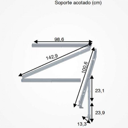 Soporte extensión panel solar suelo pared 10-80º