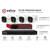 KIT VIDEOVIGILANCIA SAFIRE SMART 4 CAMARAS IP 4MPX