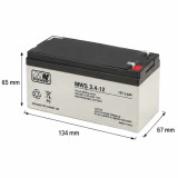 Batería de Plomo MN POWER ( 12V. / 3,4 Amp. )