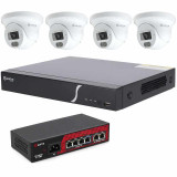 KIT VIDEOVIGILANCIA SAFIRE SMART 4 CAMARAS TURRET IP 4MPX