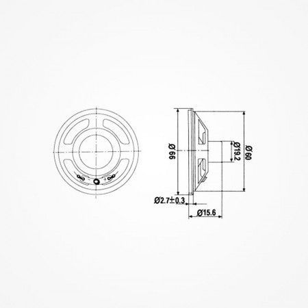 ALTAVOZ MINI, 2W / 8 OHM - Ø 66mm