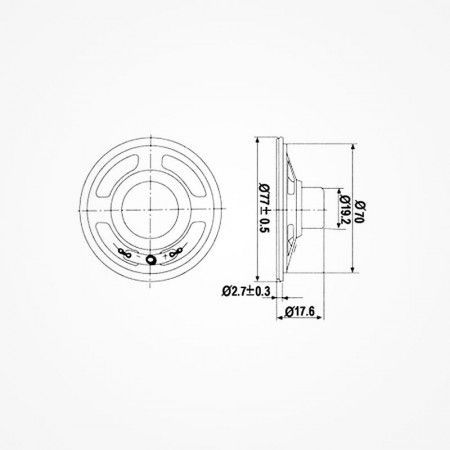 ALTAVOZ MINI, 1W / 8 OHM - Ø 77mm