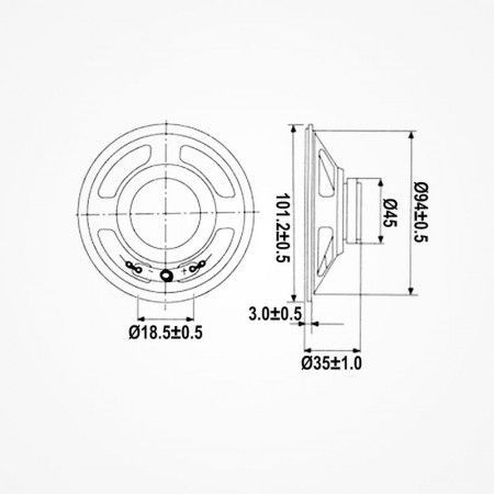 ALTAVOZ MINI, 2W / 8 OHM - Ø 101mm